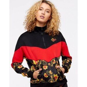 Nike Women’s Sz S Khohlama Russian Floral Pullover 1/4 Zip Windbreaker Jacket